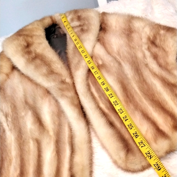 Vintage 1950's - 1960's Blonde Mink Stole with shawl collar - Picture 14 of 16